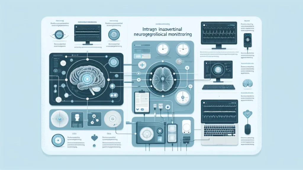 Monitorização Neurofisiologica Intraoperatoria: Guia Completo Para Pacientes E Cuidadores 2 Monitorização neurofisiologica intraoperatoria durante cirurgia neurológica com tecnologia avançada. - ilustração